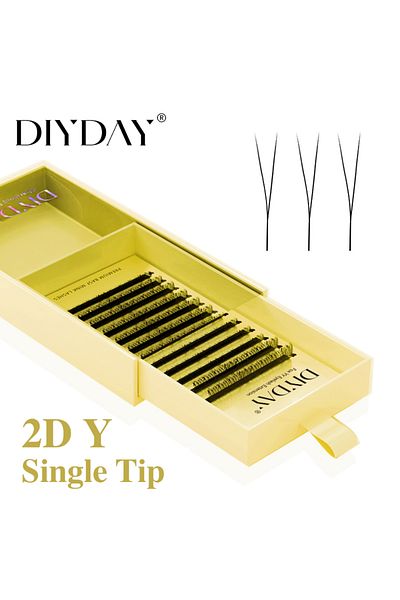 Choice 8-14mix 0.07mm D Diyday Single Tip 2d Y Eyelash Extension Soft Mink Lashes Premade 1500 Fans Y-shape
