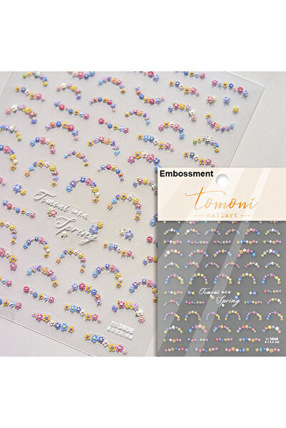 NAILFYOU TO3808 زهور صغيرة 5D إكليل ملون من زهور الأقحوان الرقيقة اللامعة وأح...