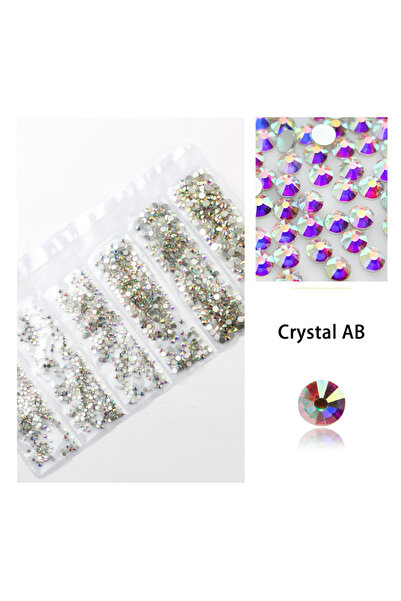 Choice كريستال AB 1440 قطعة 20 لونًا لامعًا ثلاثي الأبعاد زجاجي مسطح لتزيين ا...