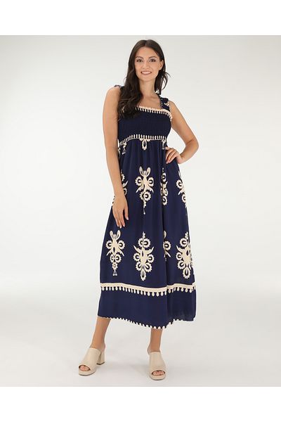 Luq Women's Strap Ethnic Pattern Summer Dress