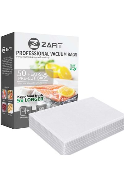 zafit Pungi vidat gofrate ZAFIT™, pentru aparat de viata alimente, 50 bucati, 20 x 30 cm, reutilizabile,