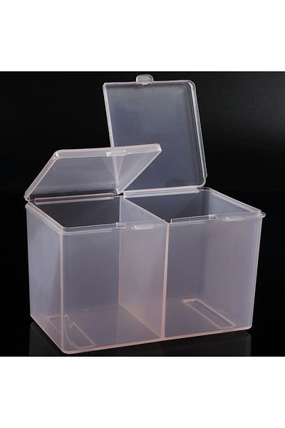 Choice Pink 1pc Clear Makeup Storage Box With Lid, 2-grid Dustproof Storage Box For Skincare Makeup And Sun