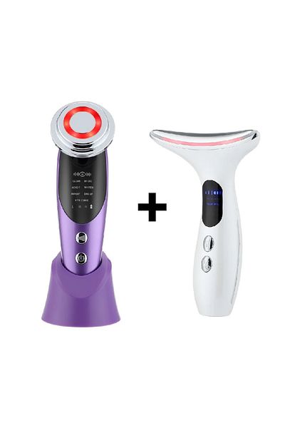 Choice skin care set-2 7in1 Face Lift Device EMS RF Microcurrent Skin Rejuvenation Facial Massager + 3Color