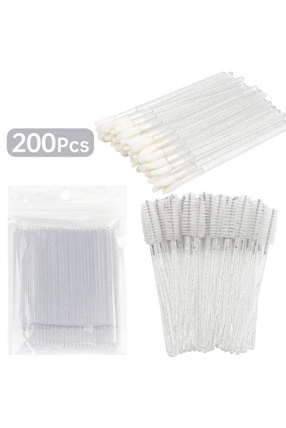 Choice1 فرشاة إزالة الرموش الكريستالية البيضاء 200 قطعة فرشاة إزالة الرموش الدقيقة لتمديد الرموش