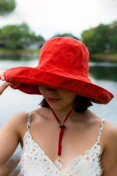 Külah Women's Uv Protective Drawstring Wide Brim Sun Hat - Tile