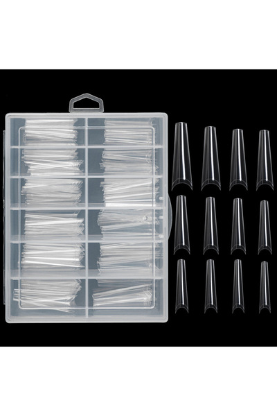 Choice JP008-1 100 قطعة من أطراف الأظافر الصناعية الفرنسية الشفافة مقاس XXL