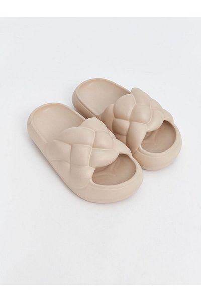 LC Waikiki Beige Single Strap Patterned Women's Slippers