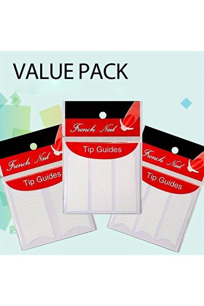 Choice مجموعة ملصقات أظافر فرنسية من 3 قطع، ملصقات أظافر ذاتية اللصق باللون ا...