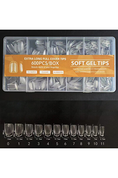 Choice أطراف أظافر صناعية من الجل الناعم قصيرة t 600 مقاس XS، أظافر صناعية قص...