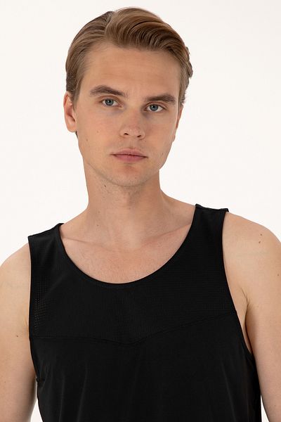 U.S. Polo Assn. Men's Regular Fit Black Crew Neck Sleeveless T-Shirt 50299524-Vr046