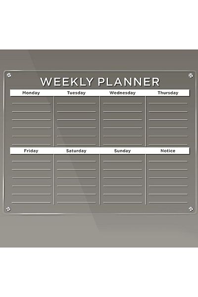 Leexo Magnetic fridge planner set, with markers and cloth, 40x30 cm