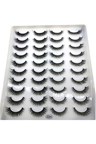 Choice3 20pairs-H22 20 Pairs 3D Faux Mink Lashes Natural False Eyelashes Dramatic Fluffy Soft Wispy Volume C