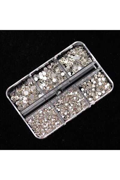 Choice زينة أظافر شفافة من 6 شبكات/صندوق SS4-SS16، إكسسوارات أظافر مسطحة ملون...