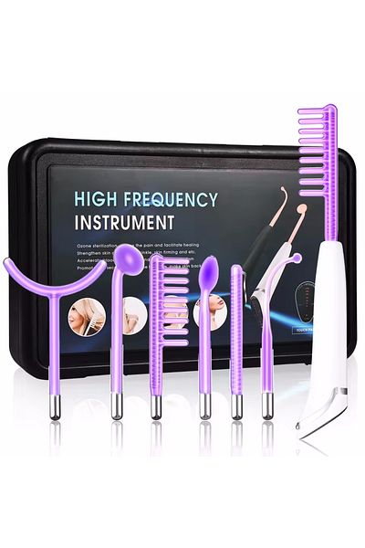 Choice UK Plug 6 in 1 Touch Panel High Frequency Facial Machine For Hair Face Electrotherapy Wand Argon Tre