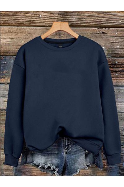 MAGORS Unprinted 3 Threads Crewneck Long Sleeve Women Sweatshirt
