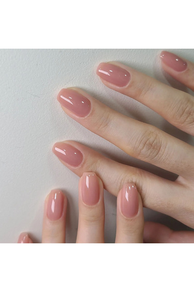 Choice XY-60-32-HY 24p أظافر صناعية قصيرة بلون واحد بتصميم بسيط وأنيق مع تغطي...