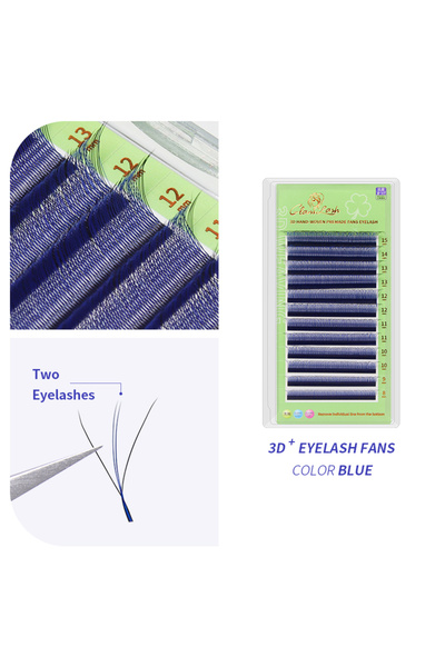 Choice4 8-12mm MIX 0.07mm C 3D W Plus Blue GLAMLASH 3D W+ Shape Colored Lashes Extension Premade Volume Fan