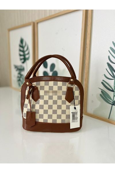 Petek Collection L* Is Vu* Checkerboard Pattern Bag