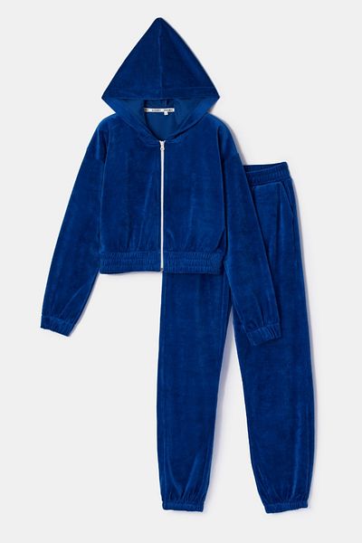 Woody Pijamale de damă din catifea-Bfc - 843-Indigo