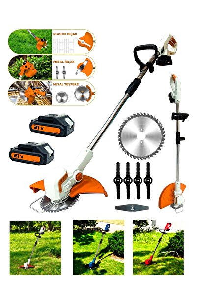 Germany Style Maxstar Pro-S Çift Akülü Şarjlı Kenar Ot Çalı Çim Biçme Kesme T...