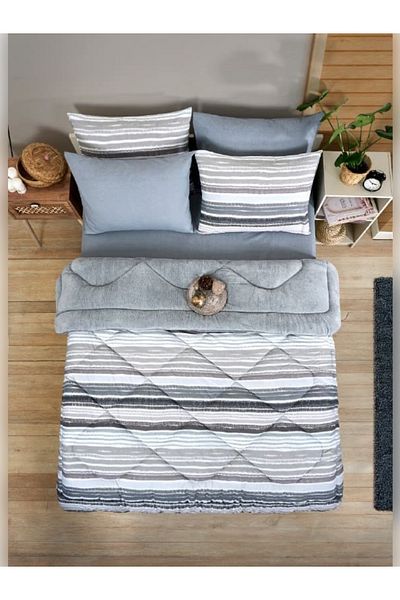 Sudemhome Double Welsoft Sleeping Set Double Sided Wellsoft Fluffy Fleece Quilt and Battal Fitted Sheet