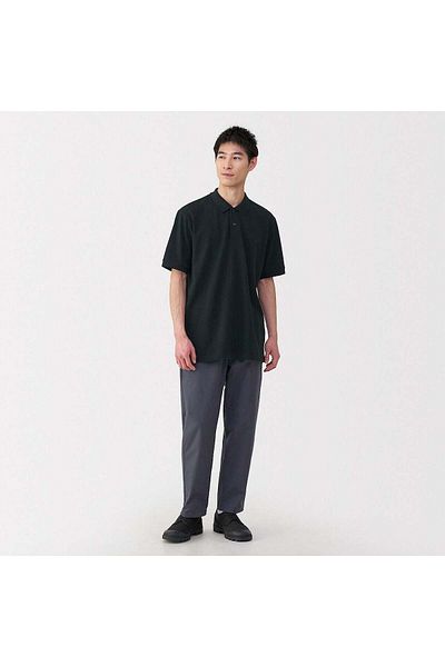 Muji قميص بولو بيكيه مغسول بأكمام قصيرة