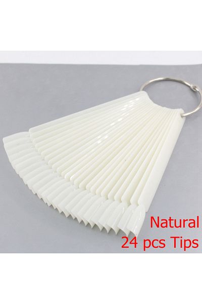 Choice Nature-24 Pcs False Nail Tips fan Nature Clear Black 12/24/32/50 pcs/set Finger Full Card Nail Art D