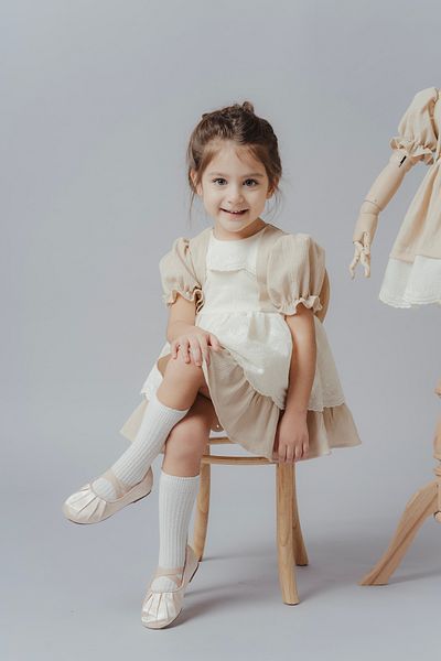 Cherrys Bebek Cotton Crinkle Brode Dress