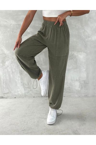 viyan butik Washed Leg Elasticated Trousers