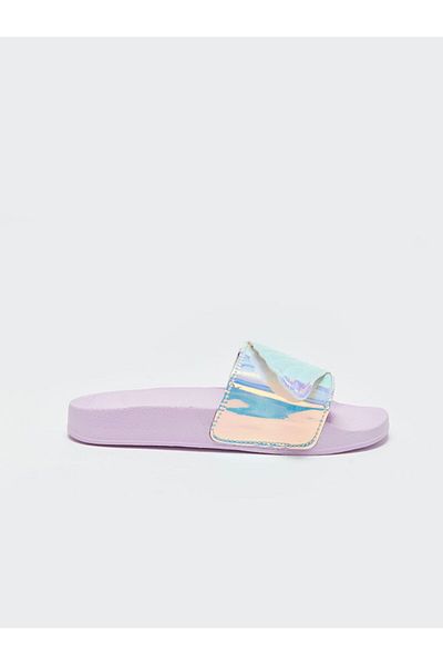 LC Waikiki Lilac 3D Detailed Printed Girl's Slippers