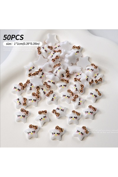 Miniso 8-50 قطعة، 50 قطعة/ حقيبة، إكسسوارات أظافر كرتونية مطلية يدويًا من الر...