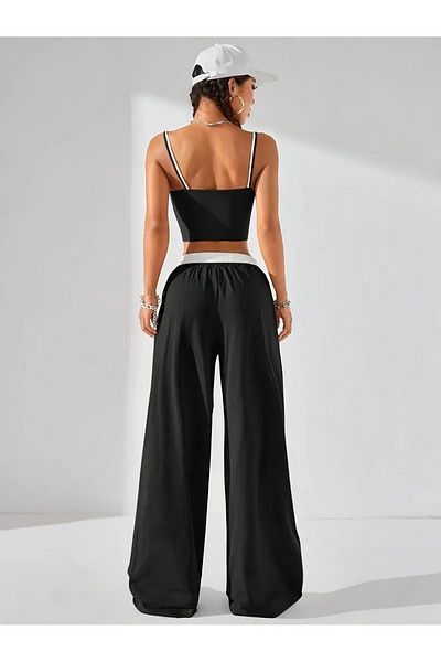 Touz Moda Basic Oversize Loose Sweatpants με λεπτομέρεια με κορδόνι μέσης