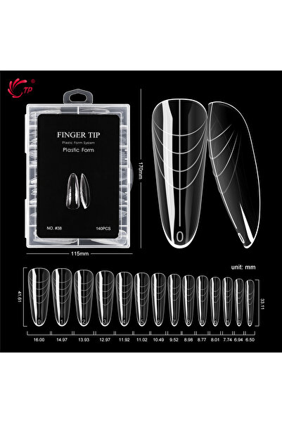 Choice 140 قطعة TP 70/140 قطعة أظافر شفافة بأشكال مزدوجة لتغطية كاملة من البو...