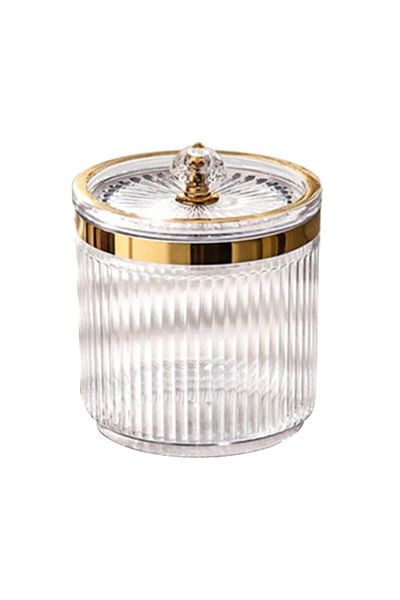 Choice1 Clear Multifunctional Cosmetic Organizer Dustproof Makeup Cotton Swab Ball Pad Holder Makeup Tool St