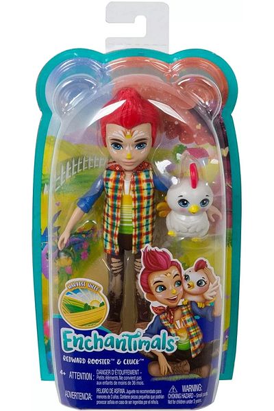 mattel Enchantimals dolls and animals redhead rooster and cluck