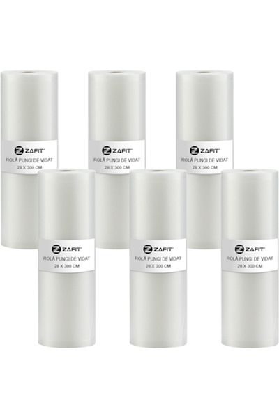 zafit Set 6 vacuum sealing bags ZAFIT™, 28 x 300 cm, reusable, durable, transparent