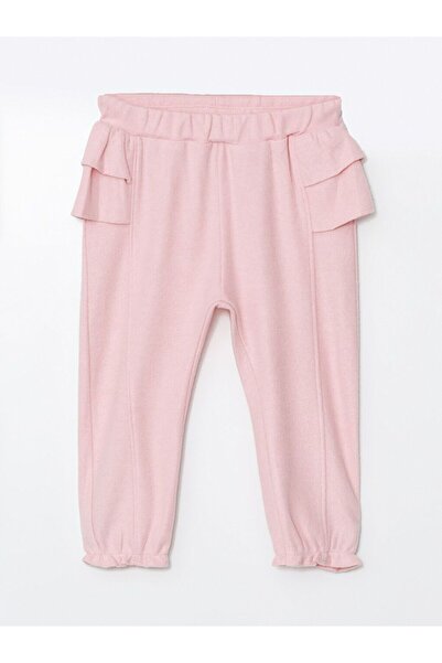 LC Waikiki Baby Girl Tracksuit Bottom with Elastic Waist and Ruffle Detail
