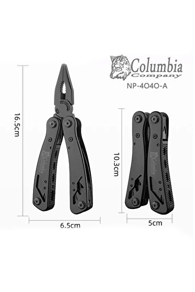 Columbia Company Çok Amaçlı El Aleti, 9 Multi Tool, Testere, Pense, Tornavida,