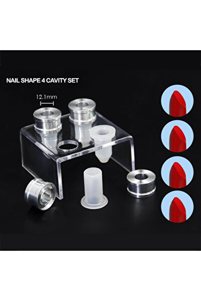 Choice3 مجموعة أظافر الأصابع، 4 قوالب أحمر شفاه، تصميم بسيط، 12.1 مم، أدوات ت...