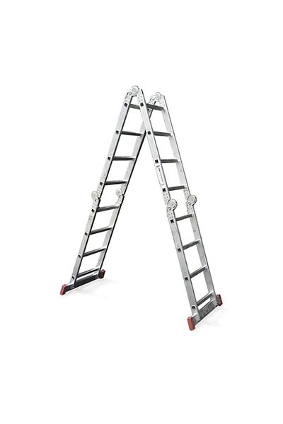 flores Multifunctional aluminum ladder, 4 sections x 5 steps