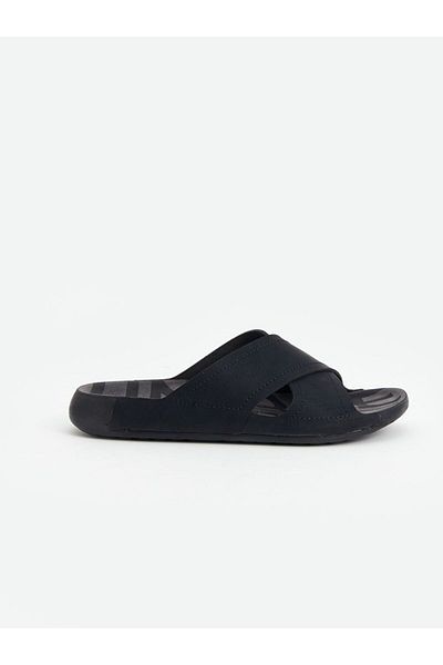 LC Waikiki Black Cross Strap Men's Slippers