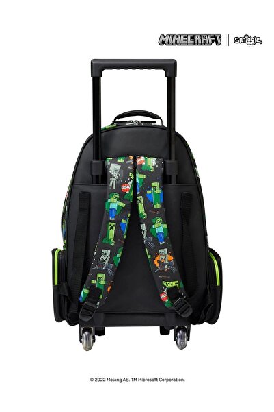 SMIGGLE - Minecraft Çekçekli Işıklı Tekerlekli Çanta