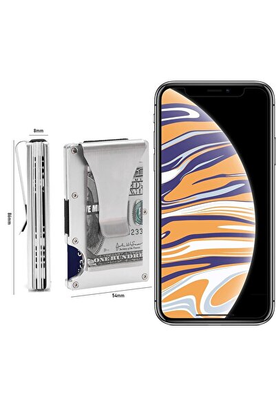 valkyrie RFID Shielded Aluminium Metal 20 Χωρητικότητα κάρτας Λεπτή ελαφριά θήκη κάρτας ασφαλείας Ασημί