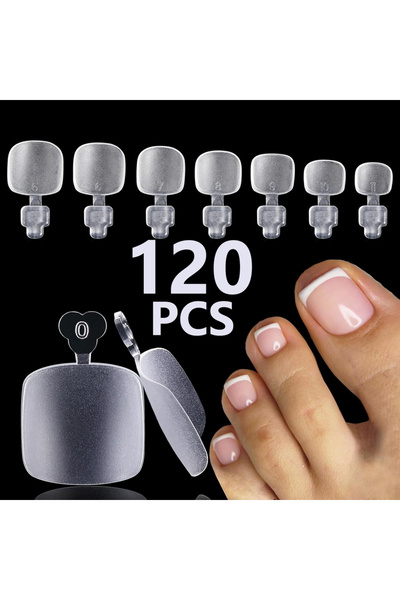 Choice عاجي 120/150/600 قطعة أظافر قدم صناعية قصيرة مربعة الشكل مغطاة بطبقة م...