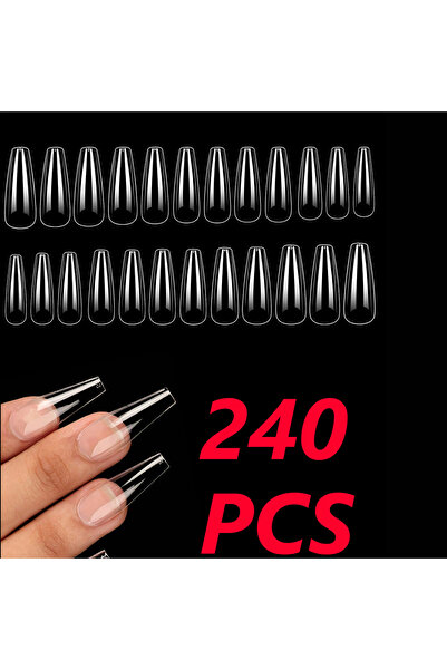 Choice أظافر صناعية شفافة كاملة التغطية بلون عاجي، 240 قطعة، أظافر صناعية متو...