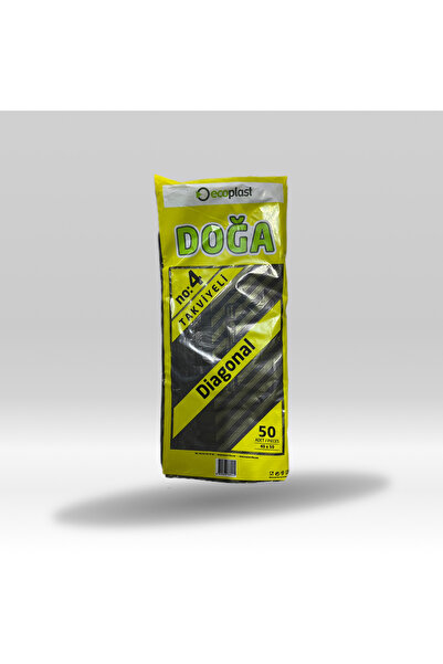 ECOPLAST Takviyeli Poşet No:4 (Siyah Çizgili)