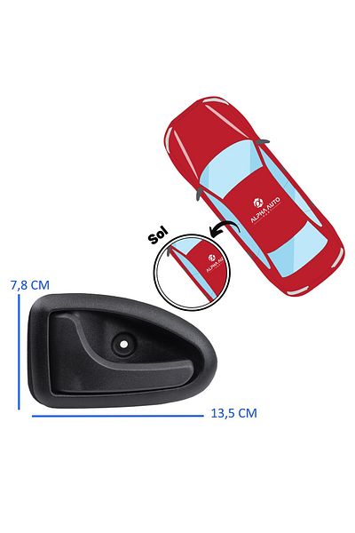 ALPHA AUTO PART Right and Left Door Inner Release Handle for Renault Megane 1, Clio2