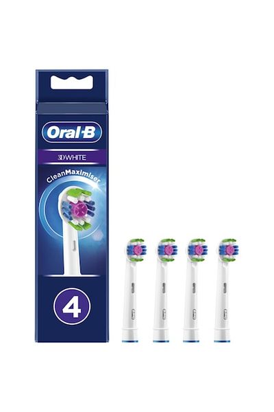 Oral-B Capete de periuță de dinți electrică Oral-B 3D White, tehnologie CleanMaximiser, 4 buc.