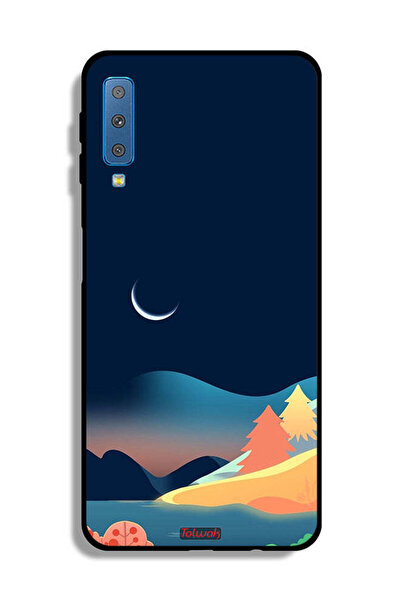Tolwak غطاء حماية لهاتف Samsung Galaxy A7 (2018) بتصميم رسم تجريدي للقمر