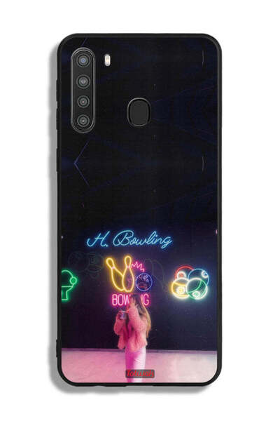 Tolwak Samsung Galaxy A21 Protective Case Cover Bowling Lover